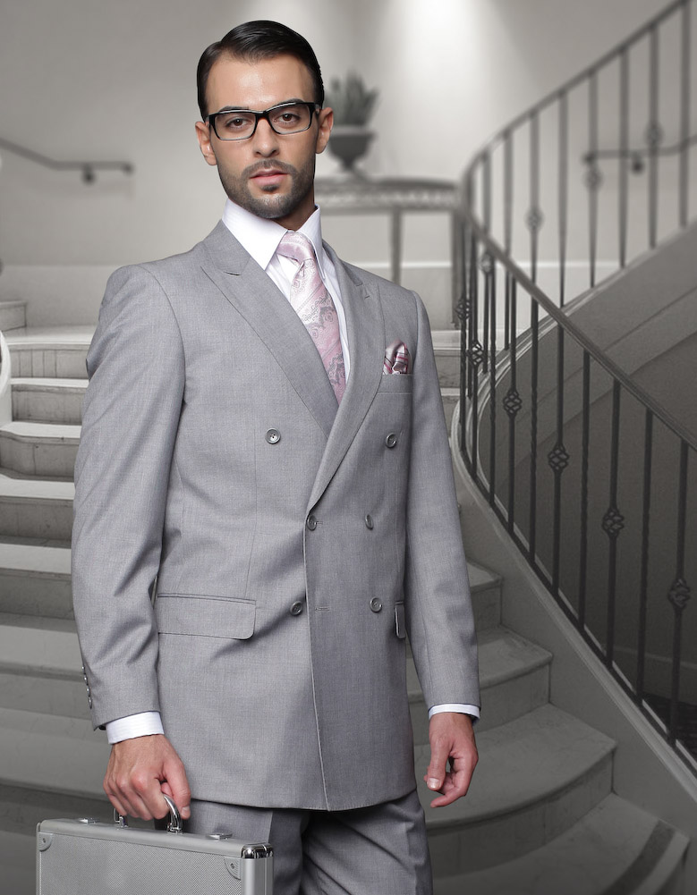 Gray double store breasted suit